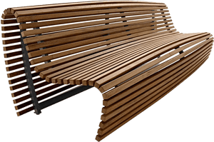 Bench Png Background Image - Curved Wooden Slat Bench, Transparent Png PNG with transparent background