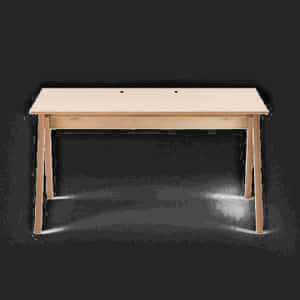 Modern Wooden Desk Black Background PNG image with transparent background