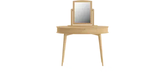 Modern Wooden Dressing Tablewith Mirror PNG Image