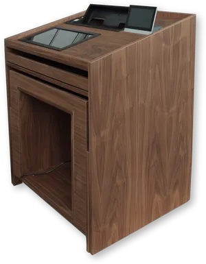 Modern Wooden Podium Design PNG Image