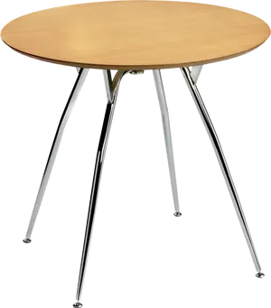 Modern Wooden Top Metal Legs Table PNG Image