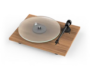 Modern Wooden Turntable Design PNG Image