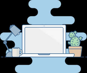 Modern Workstation Setup PNG with transparent background