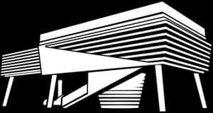 Modernist Architecture Sketch PNG image with transparent background
