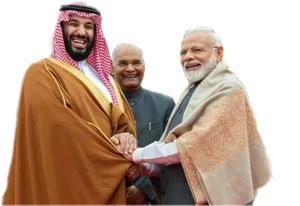 Modi_with_ Dignitaries_ Handshake PNG Image