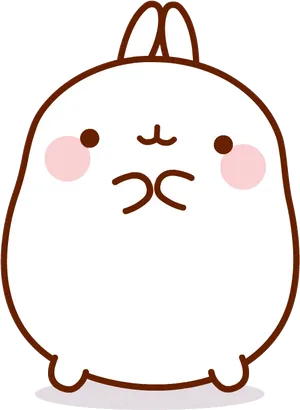 Molang Cartoon Character Standing PNG Image