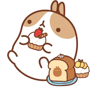 Molang_with_ Desserts_ Vector_ Art PNG Image