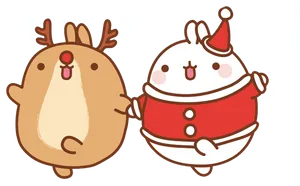 Molangand Piu Piu Christmas Costumes PNG Image