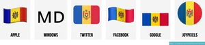 Moldova Flag Emoji Variations PNG Image