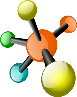 Molecular_ Structure_3 D_ Model PNG Image