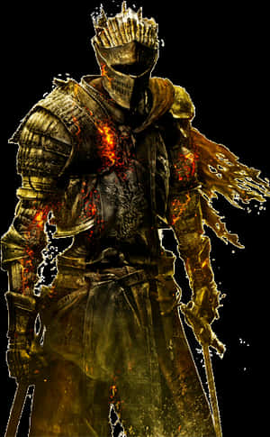 Molten Armored Warrior PNG image with transparent background