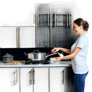 Mom Cooking in Kitchen PNG 05232024 PNG image with transparent background