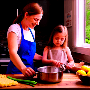 Mom Cooking in Kitchen PNG ojr PNG image with transparent background