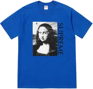 Mona Lisa Supreme T Shirt Design PNG Image