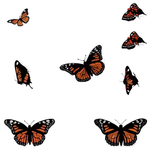 Monarch Butterflies Silhouette Sunset Png Vih52 PNG Image