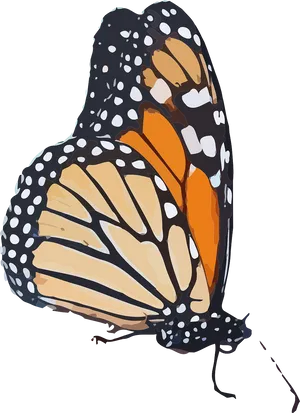 Monarch Butterfly Artistic Representation PNG Image