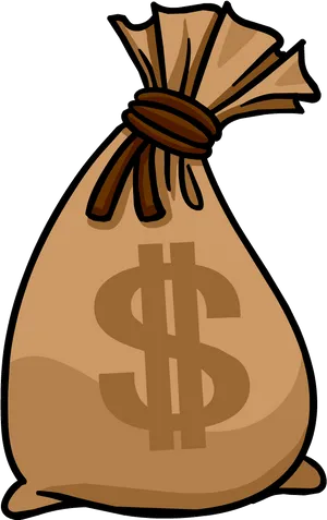 Money Bag Cartoon Illustration PNG Image