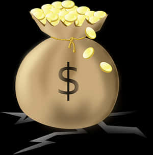 Money Bag Fullof Gold Coins PNG with transparent background