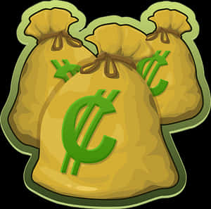 Money Bags Cartoon Illustration PNG image with transparent background