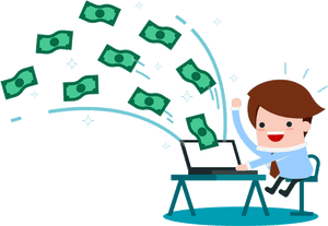 Flosocial Desk Raining Money - Raining In Money Cartoon Png, Transparent Png PNG image with transparent background