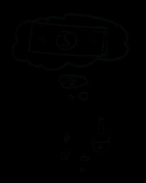 Money Thought Bubble Leadingto Piggy Bank PNG with transparent background
