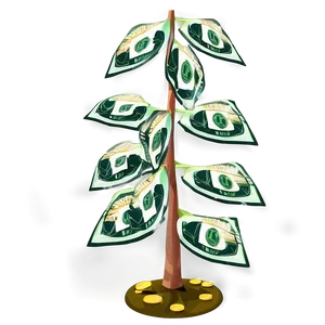 Money Tree With Dollar Leaves Png Qdj PNG Image