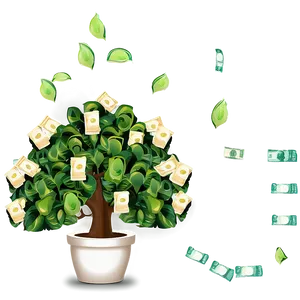 Money Tree With Dollar Leaves Png Wnv PNG Image