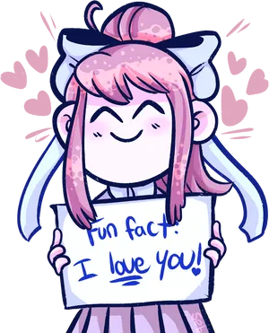 Monika Fun Fact Love Declaration PNG Image