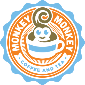 Monkey Coffee Tea Logo PNG Image