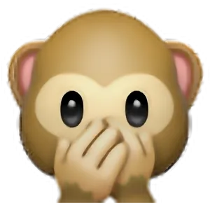 Monkey_ Covering_ Mouth_ Emoji PNG Image