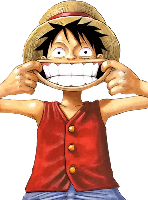 Monkey D Luffy Iconic Pose PNG Image