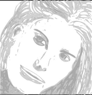 Monochrome Abstract Face Art PNG image with transparent background