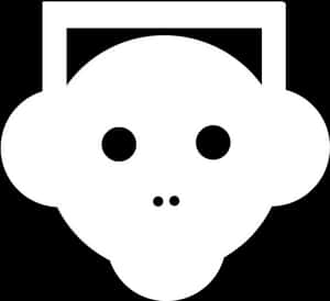 Monochrome Abstract Face Graphic PNG image with transparent background