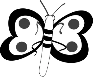 Monochrome_ Butterfly_ Illustration PNG Image