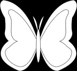 Monochrome Butterfly Silhouette PNG image with transparent background