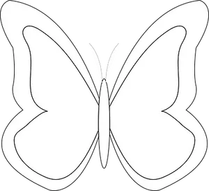 Monochrome Butterfly Silhouette PNG Image