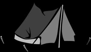 Monochrome Camping Tent Illustration PNG with transparent background