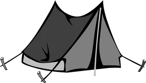 Monochrome Camping Tent Illustration PNG Image