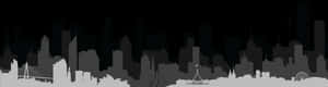 Monochrome City Silhouette Banner PNG with transparent background