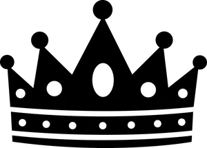 Monochrome Crown Graphic PNG Image