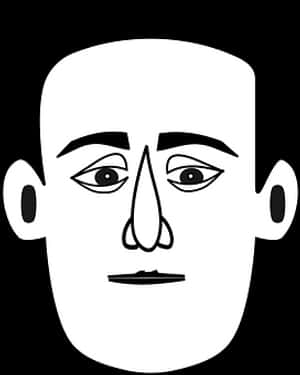 Monochrome Face Tear Drop PNG image with transparent background