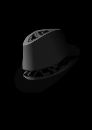 Monochrome Fedora Hat PNG image with transparent background