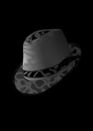 Monochrome Fedora Hat Shadow PNG