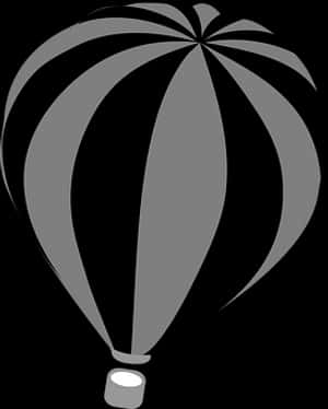 Monochrome Hot Air Balloon Graphic PNG image with transparent background