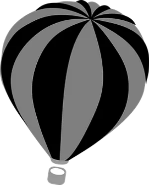 Monochrome Hot Air Balloon Graphic PNG Image