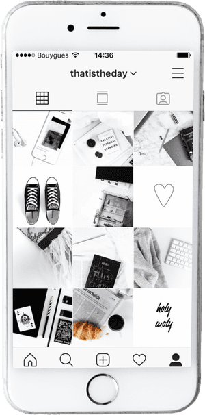 Monochrome_ Instagram_ Feed_ Preview PNG image with transparent background