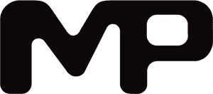 Monochrome M P Logo PNG image with transparent background
