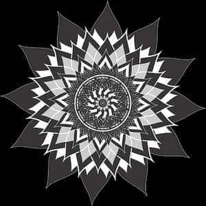 Monochrome Mandala Art PNG image with transparent background