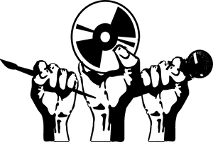 Monochrome Megaphone Protest Art PNG with transparent background