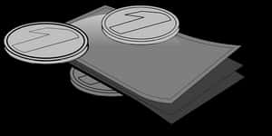 Monochrome Money Coinsand Bills PNG image with transparent background